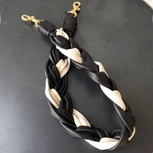 Clare V Braided Leather shoulder Strap Black/Cream